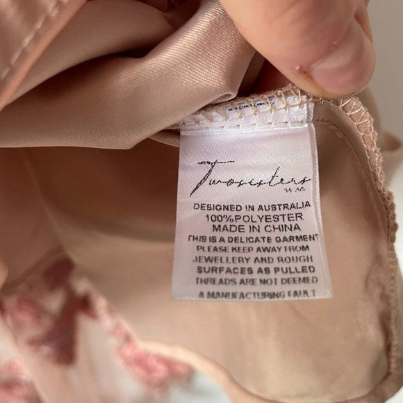 TWO SISTERS SASKIA HIGH LOW DRESS EMBROIDERY ROSE Sz XS/2 - Picture 15 of 16